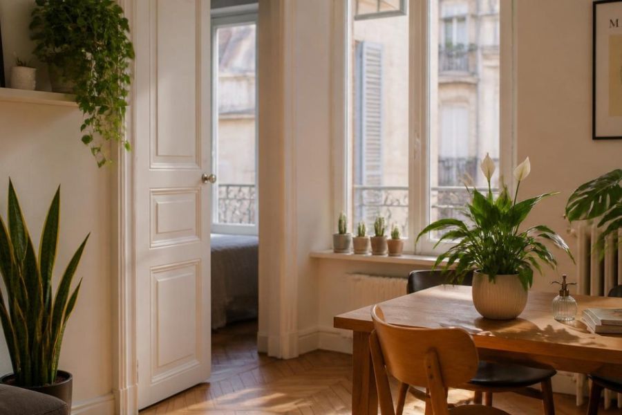 plantes d'interieur faciles entretien pothos sanseveria cactus dans appartement lumineux